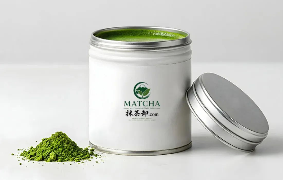 プライベートラベル対応の抹茶缶（OEM製造例）